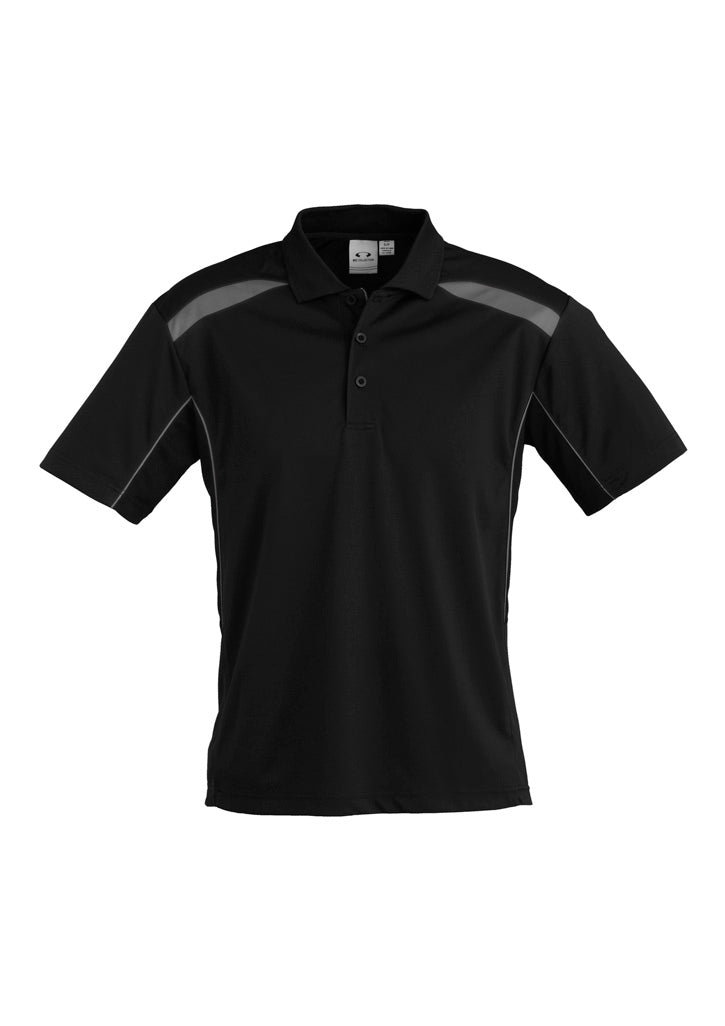 Mens United Short Sleeve Polo - Black/Ash ||SRC=https://cdn.fashionbizapps.nz/honeybee/images/P244MS_bProduct_Black_Ash_01_UaM1qst.jpg