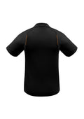 Mens United Short Sleeve Polo - Black/Orange ||SRC=https://cdn.fashionbizapps.nz/honeybee/images/P244MS_bProduct_Black_Orange_02_cSHb7W5.jpg