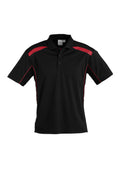 Mens United Short Sleeve Polo - Black/Red ||SRC=https://cdn.fashionbizapps.nz/honeybee/images/P244MS_bProduct_Black_Red_01_sAKVCct.jpg