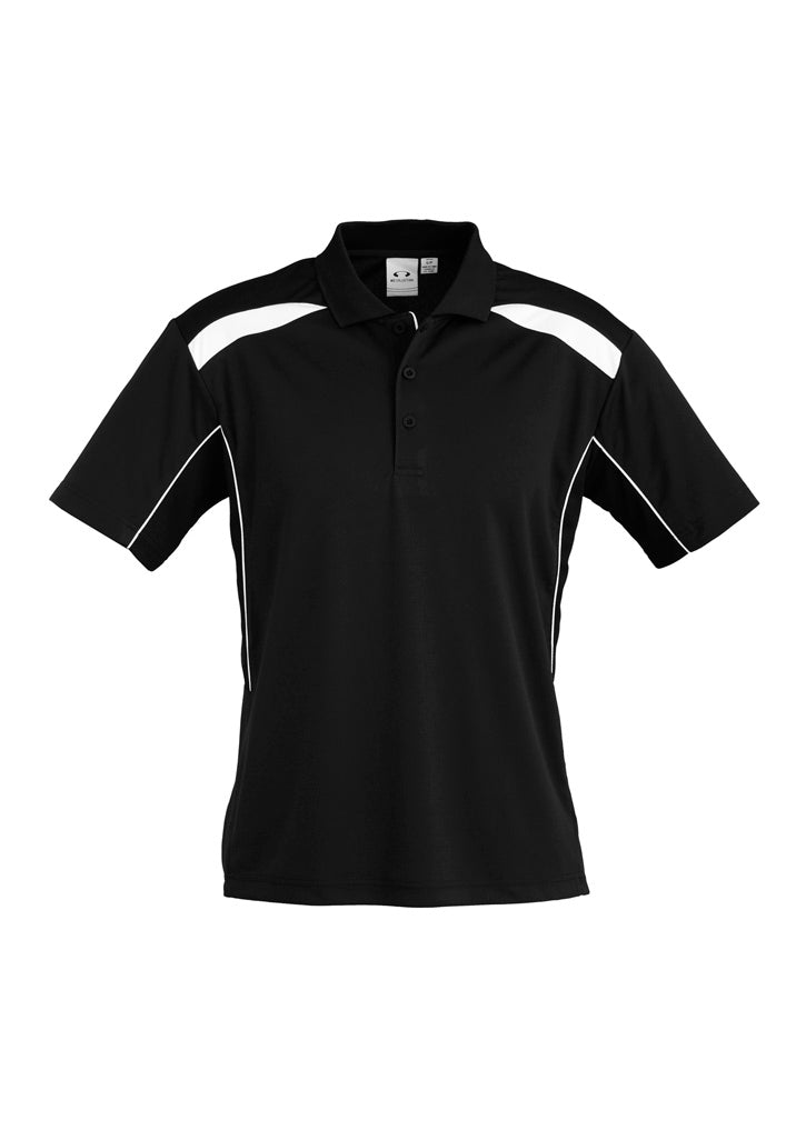 Mens United Short Sleeve Polo - Black/White ||SRC=https://cdn.fashionbizapps.nz/honeybee/images/P244MS_bProduct_Black_White_01_LZmEY69.jpg