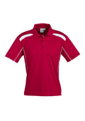 Mens United Short Sleeve Polo - Red/White ||SRC=https://cdn.fashionbizapps.nz/honeybee/images/P244MS_bProduct_Red_White_01_Gaia95R.jpg