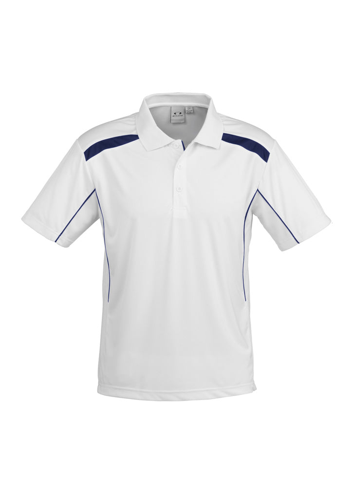 Mens United Short Sleeve Polo - White/Navy ||SRC=https://cdn.fashionbizapps.nz/honeybee/images/P244MS_bProduct_White_Navy_01_2BsWlAs.jpg