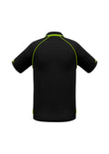 Mens Fusion Short Sleeve Polo - Black/Fluoro Yellow/Lime ||SRC=https://cdn.fashionbizapps.nz/honeybee/images/P29012_bProduct_Black_FluoroYellow_Lime_02_ATq48JP.jpg