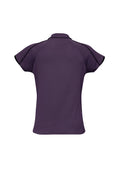 Womens Blade Short Sleeve Polo - Grape/Black ||SRC=https://cdn.fashionbizapps.nz/honeybee/products/management/data/images/product/725x1026/P303LS_Grape_Black_back.jpg