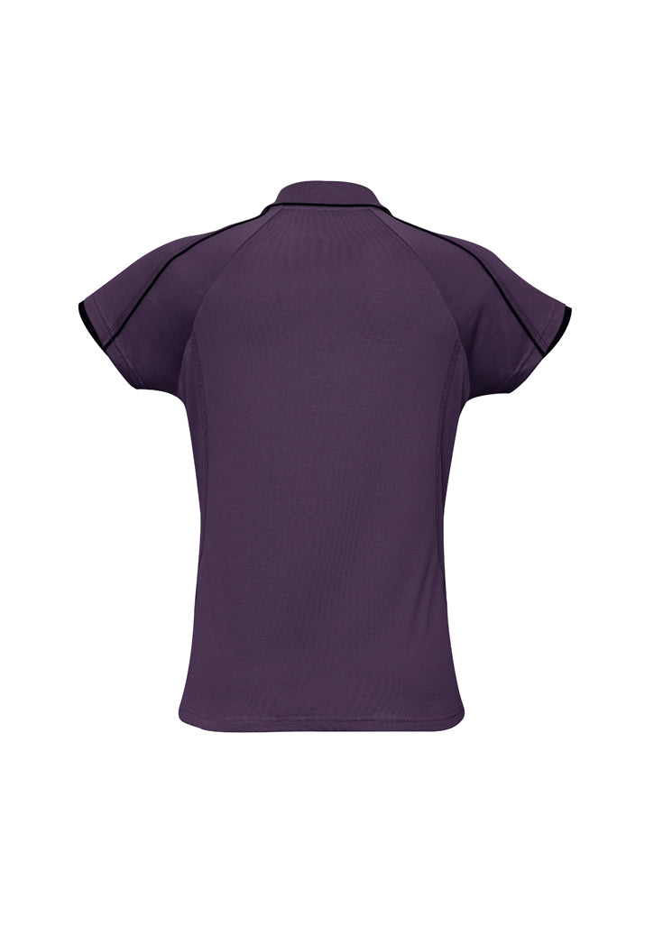 Womens Blade Short Sleeve Polo - Grape/Black ||SRC=https://cdn.fashionbizapps.nz/honeybee/products/management/data/images/product/725x1026/P303LS_Grape_Black_back.jpg