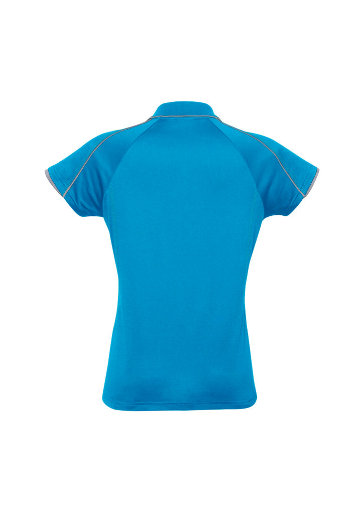 Womens Blade Short Sleeve Polo - Cyan/Silver Grey ||SRC=https://cdn.fashionbizapps.nz/honeybee/images/P303LS_bProduct_Cyan_SilverGrey_02_89pj1ej.jpg