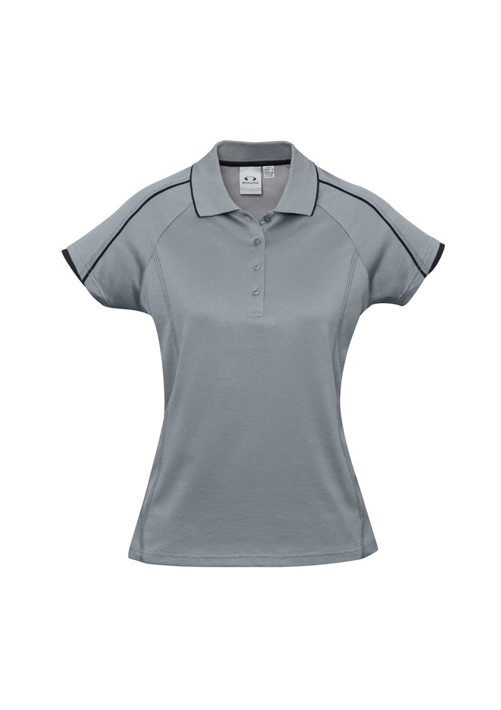 Womens Blade Short Sleeve Polo - Silver Grey/Black ||SRC=https://cdn.fashionbizapps.nz/honeybee/images/P303LS_bProduct_SilverGrey_Black_01_WNF1qQy.jpg