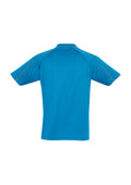 Mens Blade Short Sleeve Polo - Cyan/Silver Grey ||SRC=https://cdn.fashionbizapps.nz/honeybee/products/management/data/images/product/725x1026/P303MS_Cyan_Silver_back.jpg