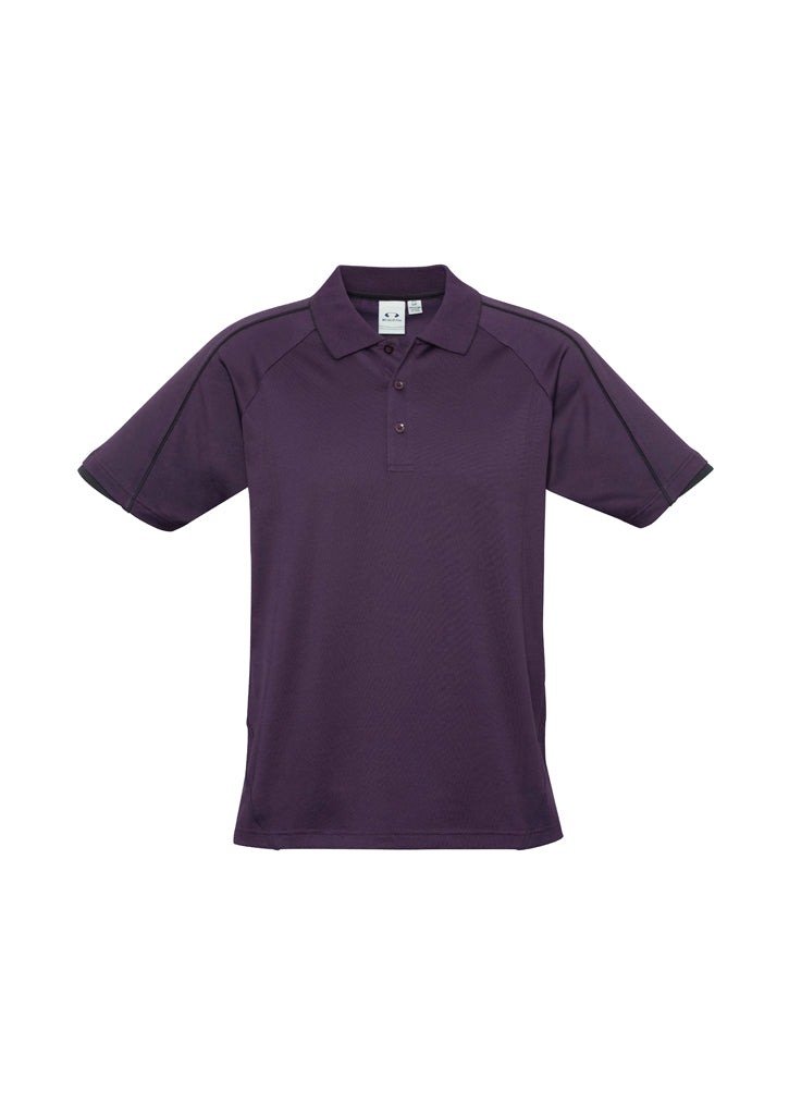 Mens Blade Short Sleeve Polo - Grape/Black ||SRC=https://cdn.fashionbizapps.nz/honeybee/products/management/data/images/product/725x1026/P303MS_Grape_Black.jpg