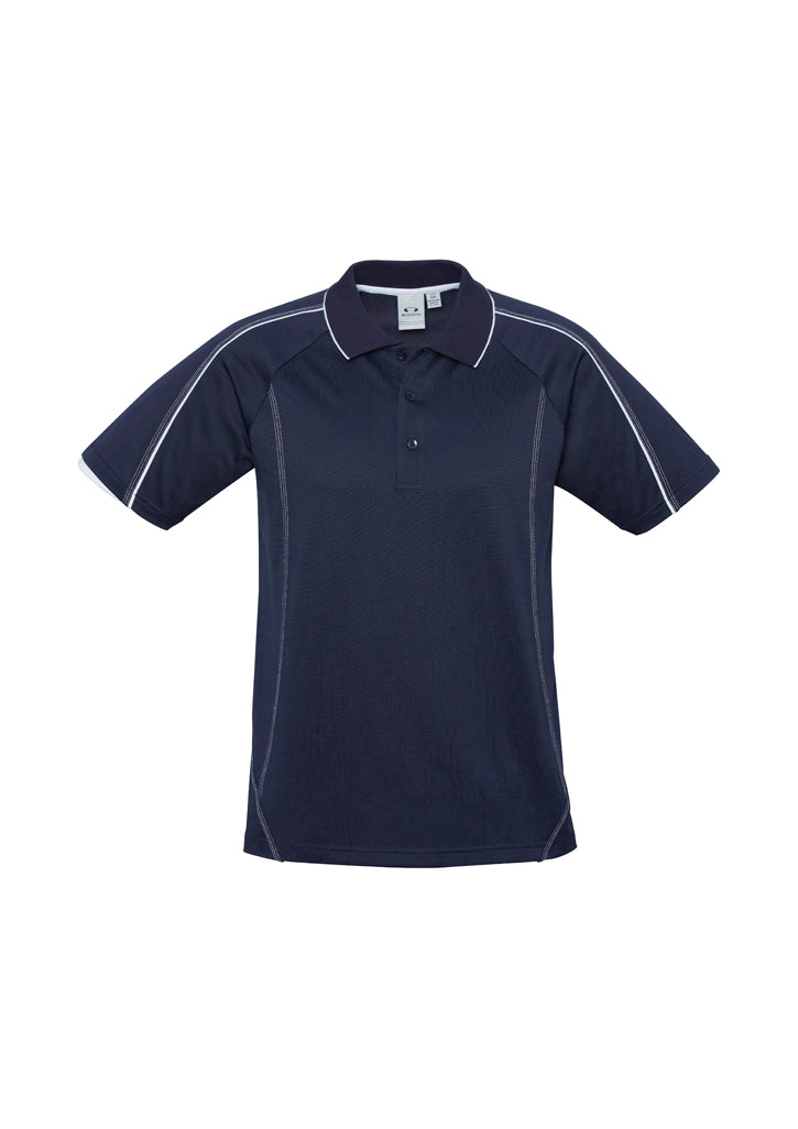 Mens Blade Short Sleeve Polo - Navy/White ||SRC=https://cdn.fashionbizapps.nz/honeybee/products/management/data/images/product/725x1026/P303MS_Navy_White.jpg