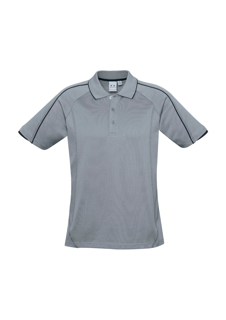 Mens Blade Short Sleeve Polo - Silver Grey/Black ||SRC=https://cdn.fashionbizapps.nz/honeybee/products/management/data/images/product/725x1026/P303MS_Silver_Black.jpg