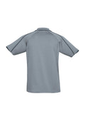 Mens Blade Short Sleeve Polo - Silver Grey/Black ||SRC=https://cdn.fashionbizapps.nz/honeybee/products/management/data/images/product/725x1026/P303MS_Silver_Black_back.jpg