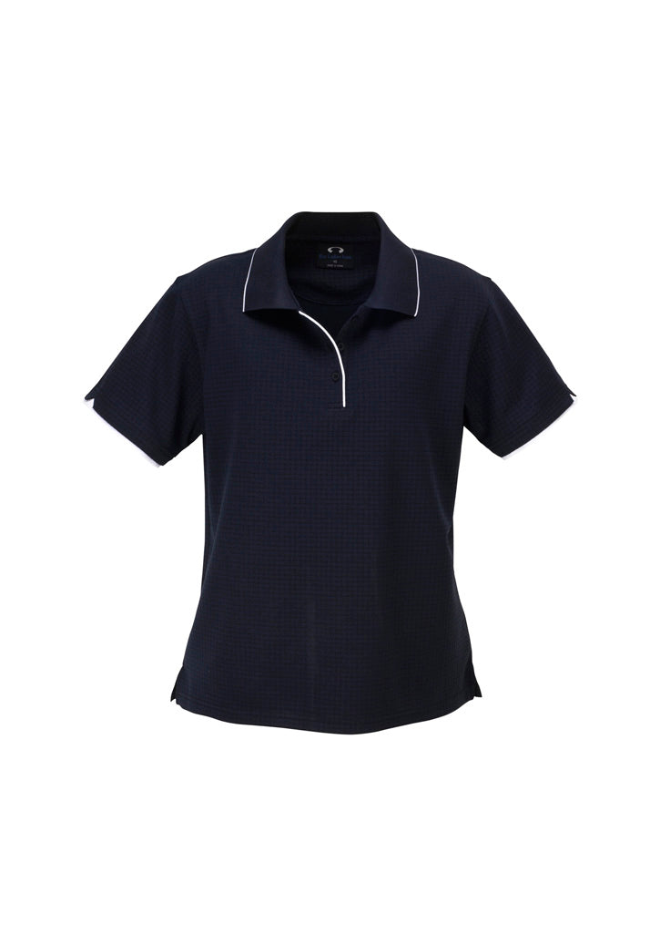 Womens Elite Short Sleeve Polo - Navy/White ||SRC=https://cdn.fashionbizapps.nz/honeybee/images/P3225_bProduct_Navy_White_01_bAyBB4X.jpg