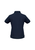 Womens Micro Waffle Short Sleeve Polo - Navy ||SRC=https://cdn.fashionbizapps.nz/honeybee/images/P3325_bProduct_Navy_02_BUL4Oid.jpg