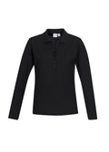 Womens Crew Long Sleeve Polo - Black ||SRC=https://cdn.fashionbizapps.nz/honeybee/images/P400LL_bProduct_Black_01_3gPqdDs.jpg