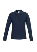 Womens Crew Long Sleeve Polo - Navy ||SRC=https://cdn.fashionbizapps.nz/honeybee/images/P400LL_bProduct_Navy_01_BUQESfS.jpg