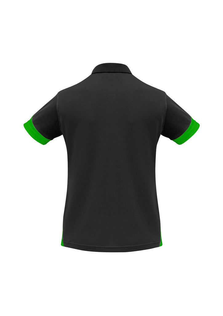 Womens Talon Short Sleeve Polo - Black/Green ||SRC=https://cdn.fashionbizapps.nz/honeybee/images/P401LS_bProduct_Black_Green_02_JDlOc7G.jpg