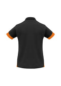 Womens Talon Short Sleeve Polo - Black/Orange ||SRC=https://cdn.fashionbizapps.nz/honeybee/images/P401LS_bProduct_Black_Orange_02_Xuvfq9Z.jpg