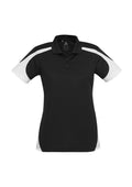 Womens Talon Short Sleeve Polo - Black/White ||SRC=https://cdn.fashionbizapps.nz/honeybee/images/P401LS_bProduct_Black_White_01_na7oIAE.jpg