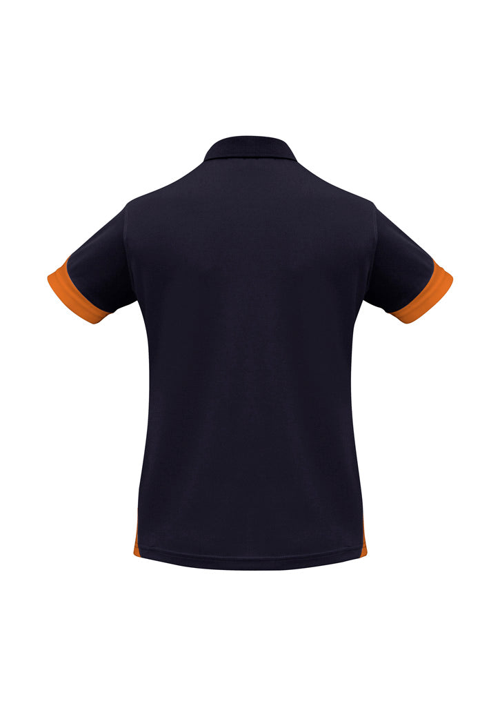 Womens Talon Short Sleeve Polo - Navy/Orange ||SRC=https://cdn.fashionbizapps.nz/honeybee/images/P401LS_bProduct_Navy_Orange_02_W9AnZS3.jpg