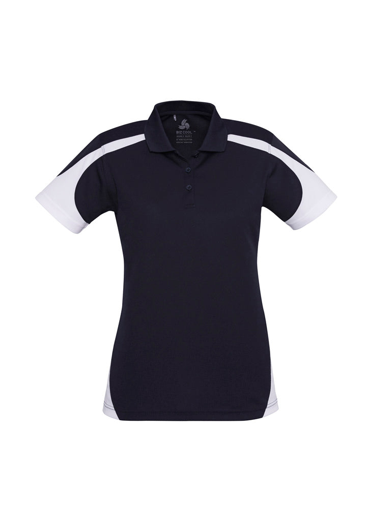 Womens Talon Short Sleeve Polo - Navy/White ||SRC=https://cdn.fashionbizapps.nz/honeybee/images/P401LS_bProduct_Navy_White_01_ylUe7gB.jpg