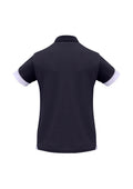 Womens Talon Short Sleeve Polo - Navy/White ||SRC=https://cdn.fashionbizapps.nz/honeybee/images/P401LS_bProduct_Navy_White_02_FKPmwsd.jpg