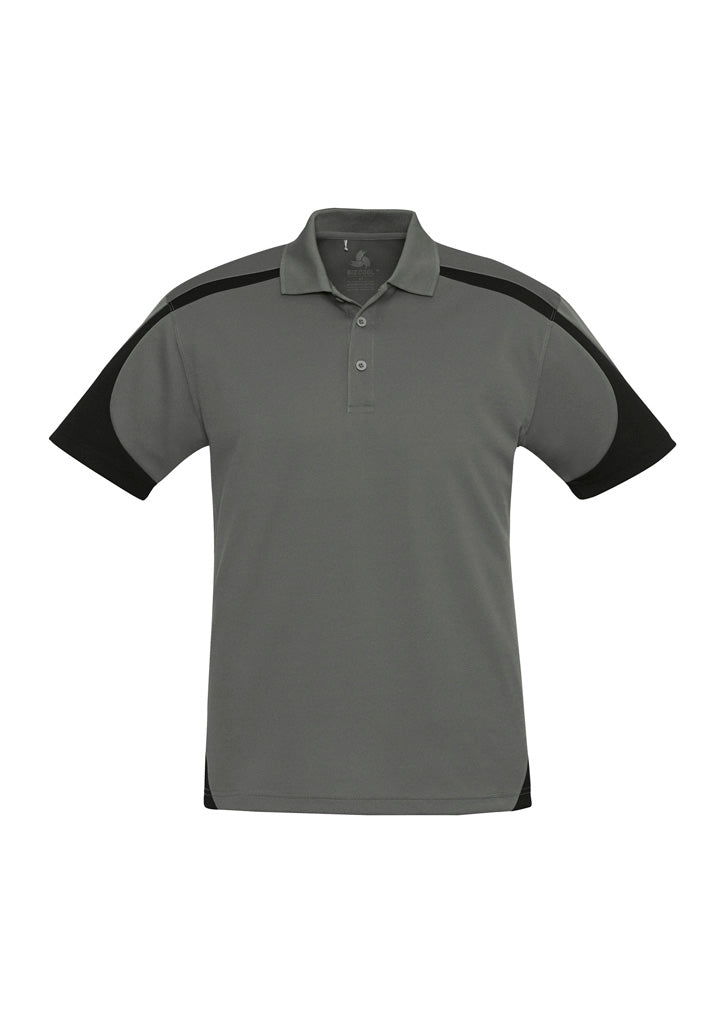 Mens Talon Short Sleeve Polo - Ash/Black ||SRC=https://cdn.fashionbizapps.nz/honeybee/images/P401MS_bProduct_Ash_Black_01_pk7Rfwz.jpg