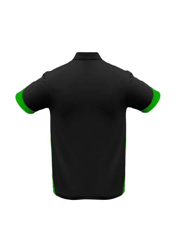 Mens Talon Short Sleeve Polo - Black/Green ||SRC=https://cdn.fashionbizapps.nz/honeybee/images/P401MS_bProduct_Black_Green_02_JqmHJhp.jpg