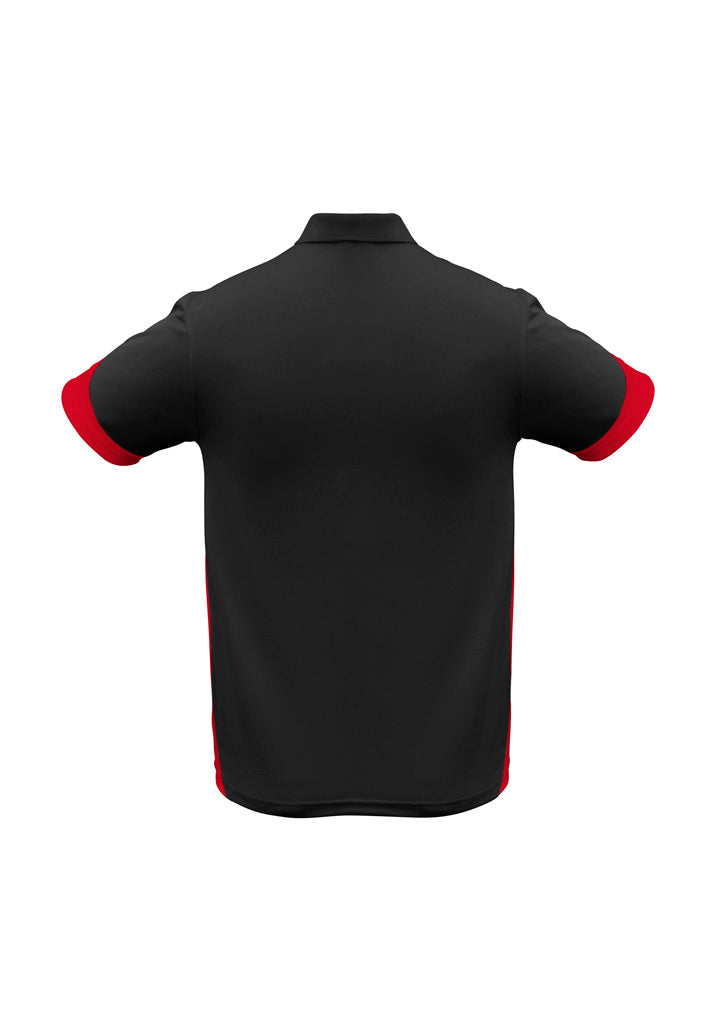 Mens Talon Short Sleeve Polo - Black/Red ||SRC=https://cdn.fashionbizapps.nz/honeybee/images/P401MS_bProduct_Black_Red_02_305zlcQ.jpg