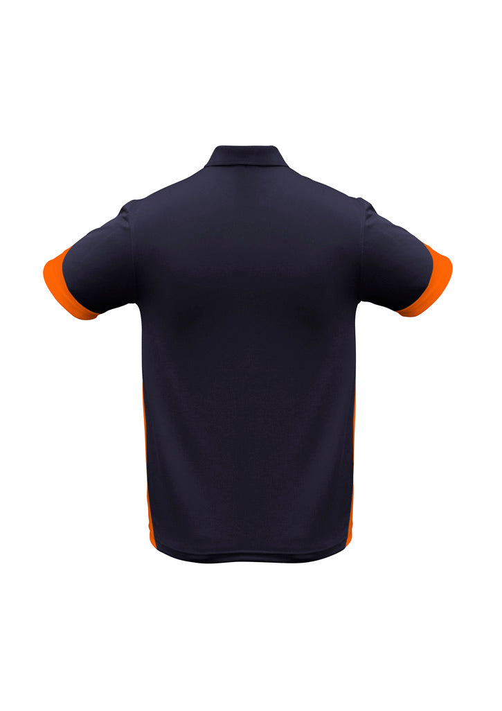 Mens Talon Short Sleeve Polo - Navy/Orange ||SRC=https://cdn.fashionbizapps.nz/honeybee/images/P401MS_bProduct_Navy_Orange_02_IqMxnlV.jpg