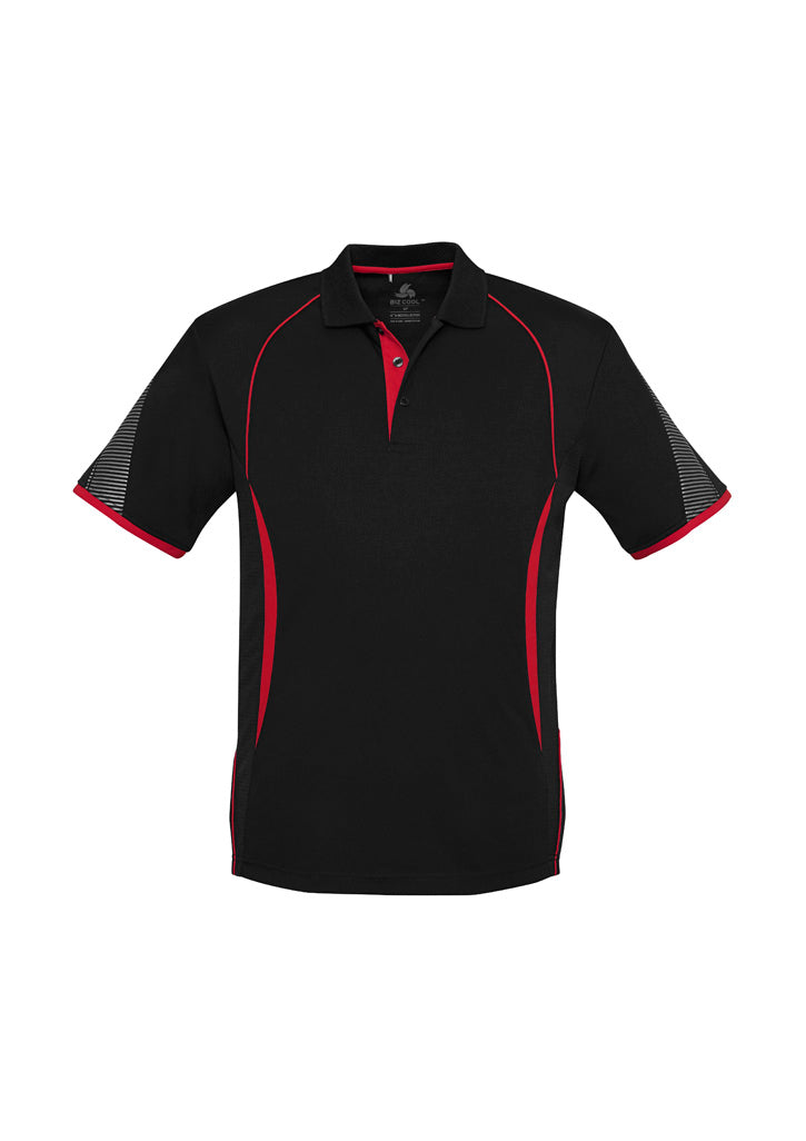 Kids Razor Short Sleeve Polo - Black/Red ||SRC=https://cdn.fashionbizapps.nz/honeybee/images/P405KS_bProduct_Black_Red_01_l49FBPs.jpg