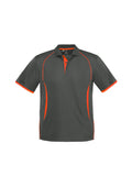 Kids Razor Short Sleeve Polo - Grey/Fluoro Orange ||SRC=https://cdn.fashionbizapps.nz/honeybee/images/P405KS_bProduct_Grey_FluoroOrange_01_NnTRWVW.jpg