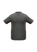 Kids Razor Short Sleeve Polo - Grey/Fluoro Orange ||SRC=https://cdn.fashionbizapps.nz/honeybee/images/P405KS_bProduct_Grey_FluoroOrange_02_yd77FTh.jpg