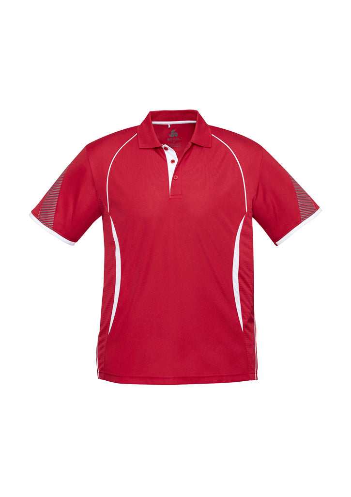 Kids Razor Short Sleeve Polo - Red/White ||SRC=https://cdn.fashionbizapps.nz/honeybee/images/P405KS_bProduct_Red_White_01_uJ7wJXQ.jpg
