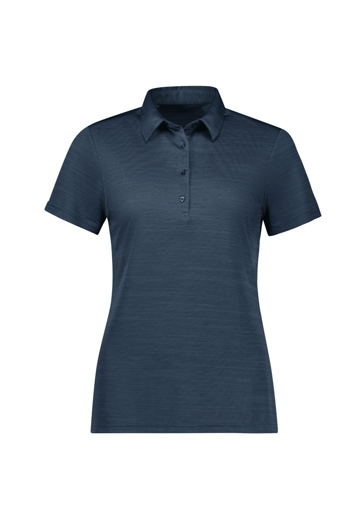 Womens Orbit Short Sleeve Polo - Navy ||SRC=https://cdn.fashionbizapps.nz/honeybee/images/P410LS_Product_Navy_01.jpg
