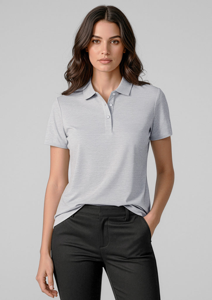 Womens Orbit Short Sleeve Polo ||SRC=https://cdn.fashionbizapps.nz/honeybee/images/P410LS_Talent_Silver_02_R_xYvDjuU.jpg