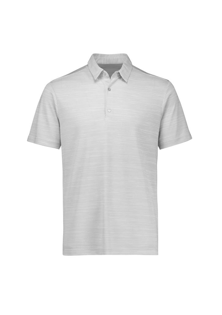 Mens Orbit Short Sleeve Polo - Silver ||SRC=https://cdn.fashionbizapps.nz/honeybee/images/P410MS_Product_Silver_01.jpg