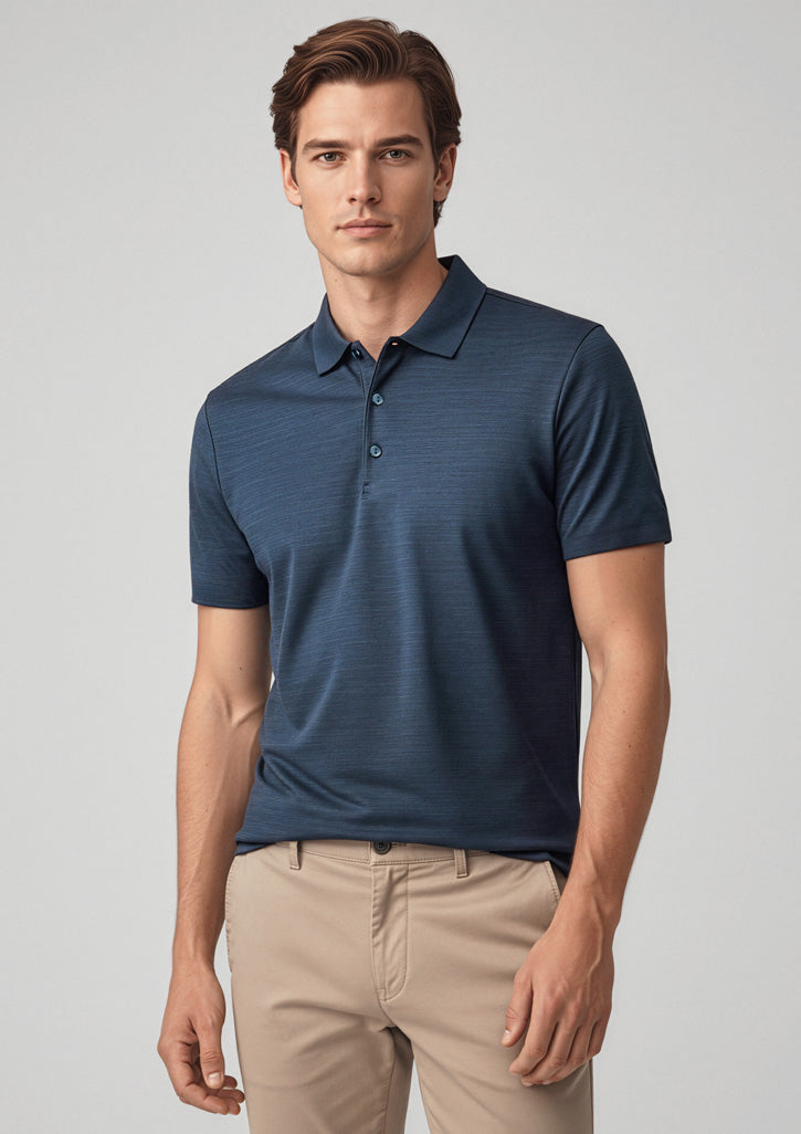 Mens Orbit Short Sleeve Polo ||SRC=https://cdn.fashionbizapps.nz/honeybee/images/P410MS_Talent_Navy_01_R_EDCHbZE.jpg
