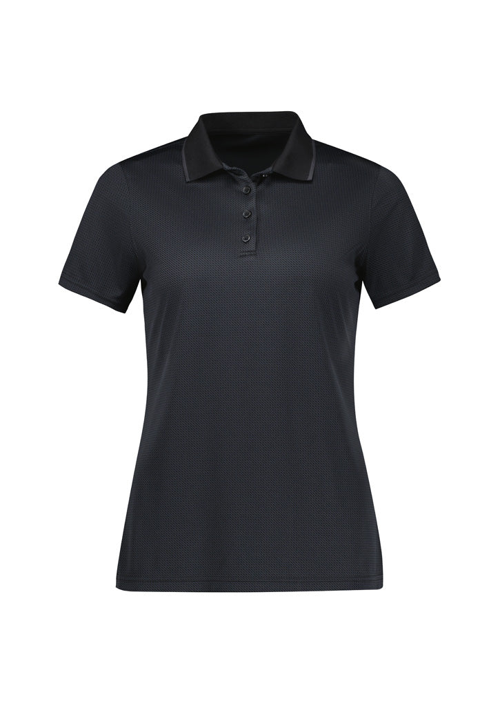 Womens Echo Short Sleeve Polo - Black Graphite ||SRC=https://cdn.fashionbizapps.nz/honeybee/images/P412LS_Product_BlackGraphite_01.jpg