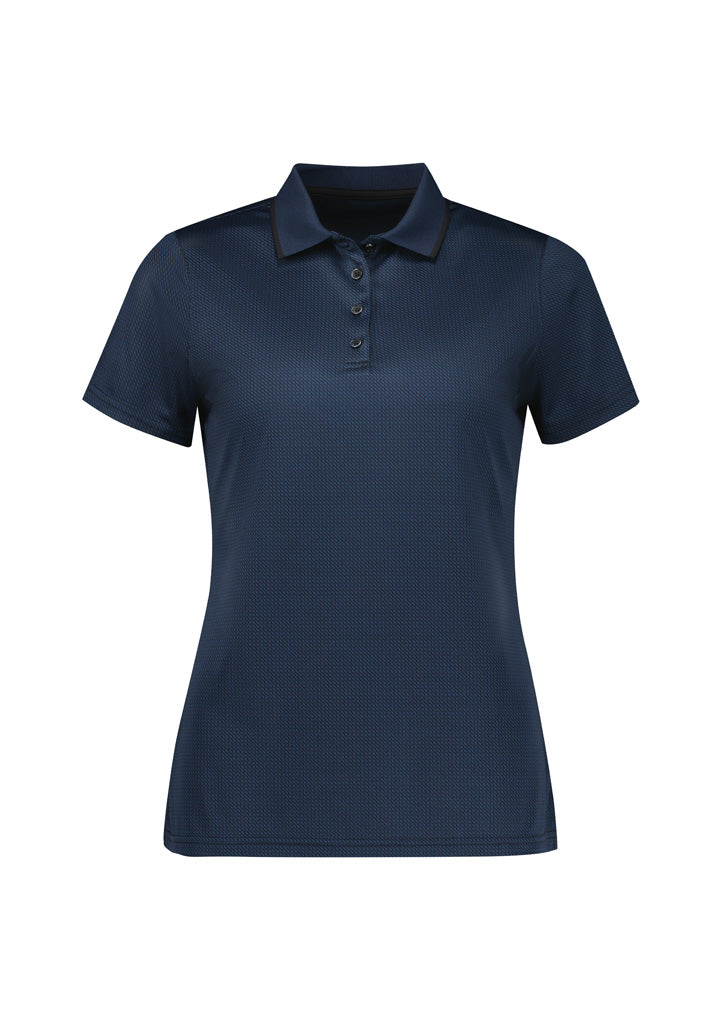 Womens Echo Short Sleeve Polo - Carbon Blue ||SRC=https://cdn.fashionbizapps.nz/honeybee/images/P412LS_Product_CarbonBlue_01.jpg