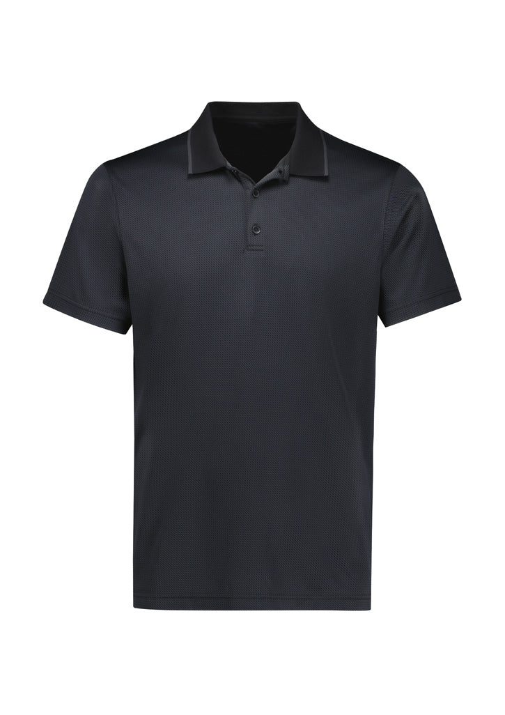 Mens Echo Short Sleeve Polo - Black Graphite ||SRC=https://cdn.fashionbizapps.nz/honeybee/images/P412MS_Product_BlackGraphite_01.jpg