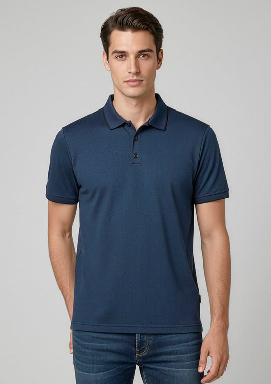 Mens Echo Short Sleeve Polo ||SRC=https://cdn.fashionbizapps.nz/honeybee/images/P412MS_Talent_CarbonBlue_01_5rOTVN6.jpg