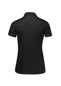 Womens Dart Short Sleeve Polo - Black/Black ||SRC=https://cdn.fashionbizapps.nz/honeybee/images/P419LS_Product_Black_Black_02.jpg