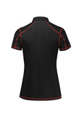Unisex Grid Short Sleeve Polo - Black/Red ||SRC=https://cdn.fashionbizapps.nz/honeybee/images/P419LS_Product_Black_Red_02.jpg