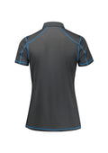 Womens Dart Short Sleeve Polo - Grey/Cyan ||SRC=https://cdn.fashionbizapps.nz/honeybee/images/P419LS_Product_Grey_Cyan_02.jpg