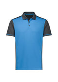 Mens Dart Short Sleeve Polo - Grey/Cyan ||SRC=https://cdn.fashionbizapps.nz/honeybee/images/P419MS_Product_Grey_Cyan_01_3P5PWNN.jpg