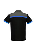 Mens Charger Short Sleeve Polo - Black/Royal/Grey ||SRC=https://cdn.fashionbizapps.nz/honeybee/images/P500MS_bProduct_Black_Royal_Grey_02_LSwSdH6.jpg