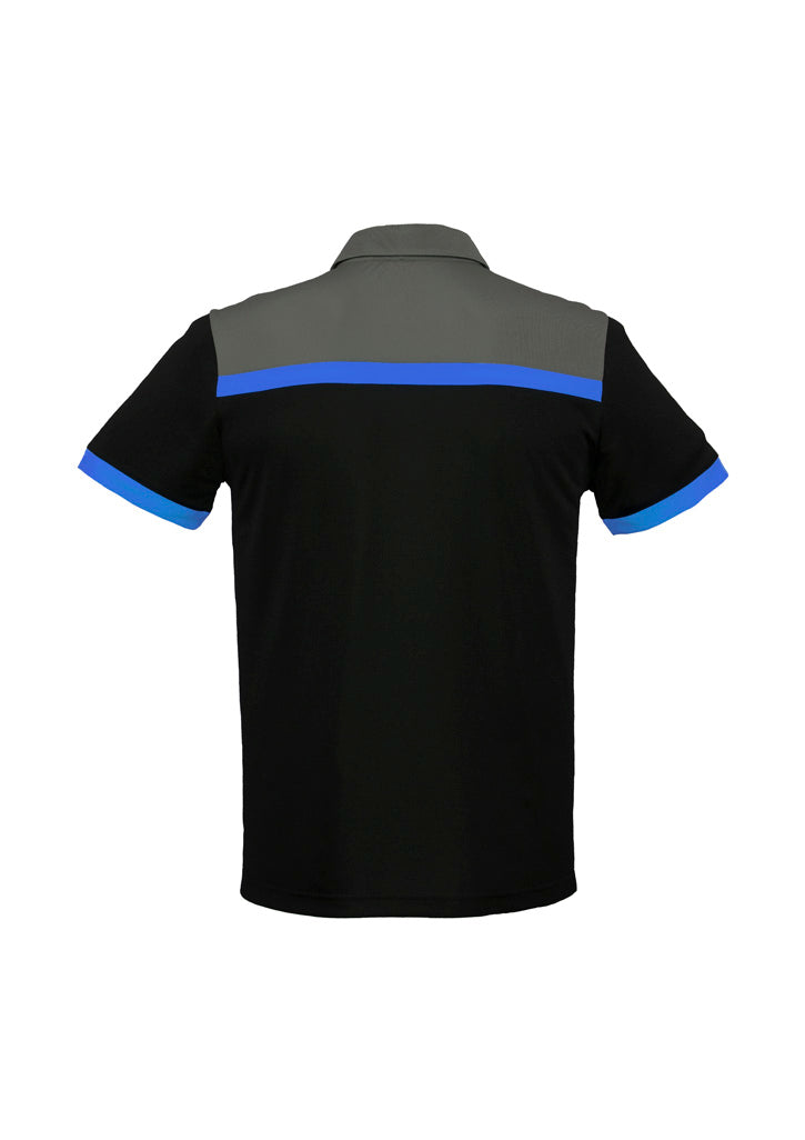 Mens Charger Short Sleeve Polo - Black/Royal/Grey ||SRC=https://cdn.fashionbizapps.nz/honeybee/images/P500MS_bProduct_Black_Royal_Grey_02_LSwSdH6.jpg