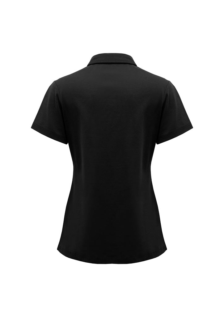 Womens Lotus Short Sleeve Polo - Black ||SRC=https://cdn.fashionbizapps.nz/honeybee/images/P515LS_Product_Black_02.jpg
