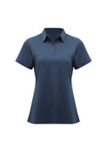 Womens Lotus Short Sleeve Polo - Mineral Blue ||SRC=https://cdn.fashionbizapps.nz/honeybee/images/P515LS_Product_Blue_01.jpg